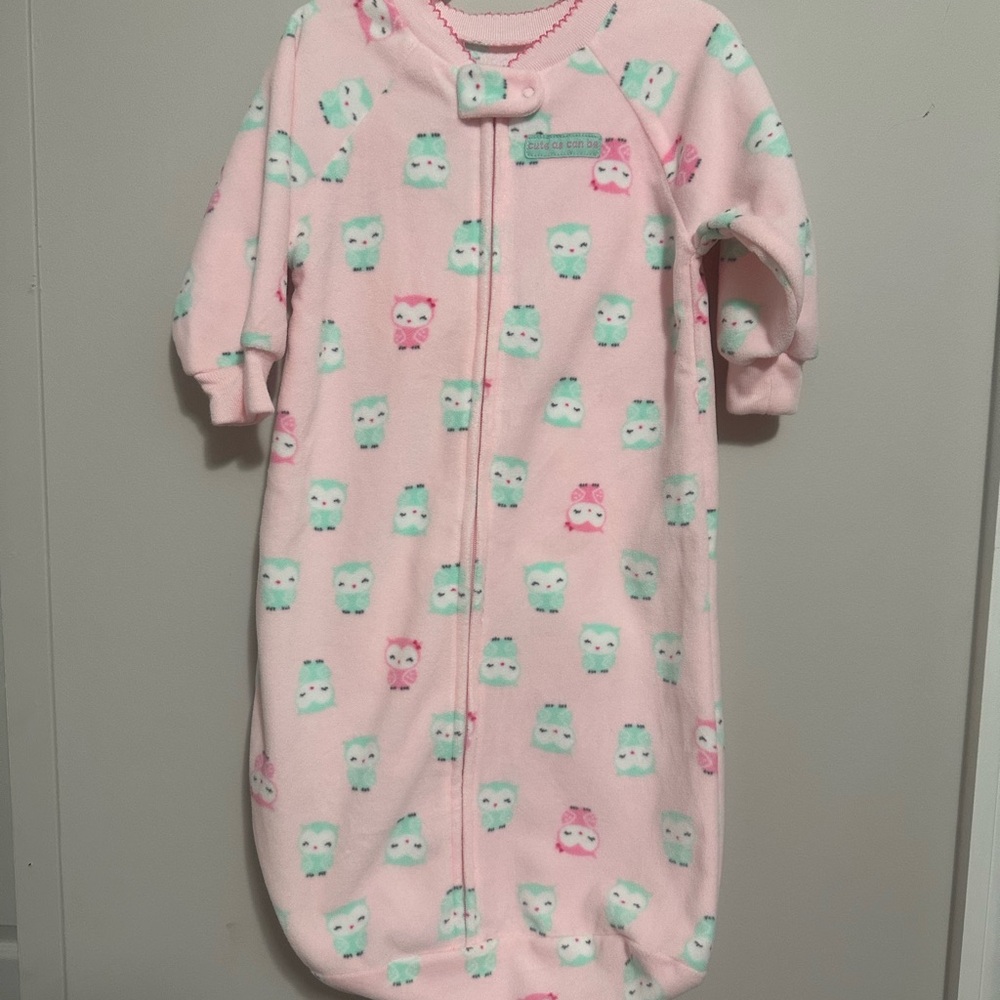 Pink Owl Print babies 0-9M super soft Pajamas NWOT